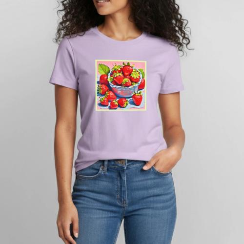 Fresh Strawberry Bowl - Heavyweight Unisex T-Shirt by Gildan