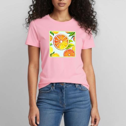 Orange Slice: Citrus Art - Heavyweight Unisex T-Shirt by Gildan