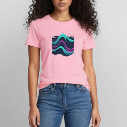 Abstract Wavy Ocean Pattern - Heavyweight Unisex T-Shirt by Gildan