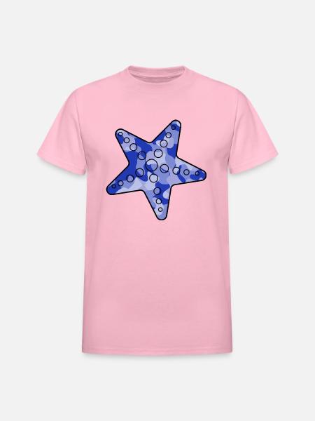 Starfish blue camo - Heavyweight Unisex T-Shirt by Gildan - light pink