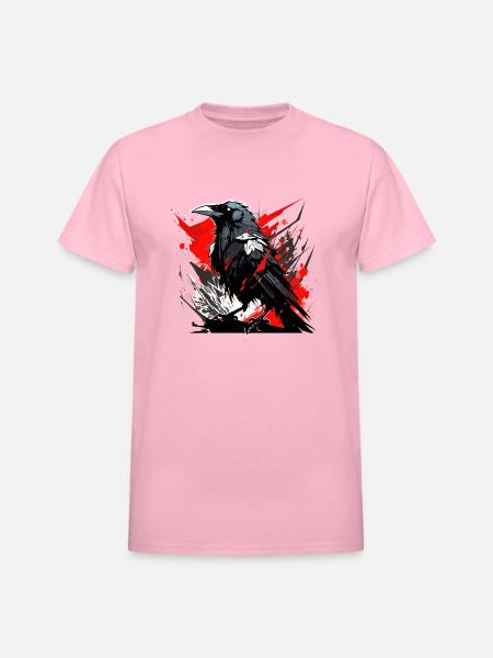 Raven - Heavyweight Unisex T-Shirt by Gildan - light pink