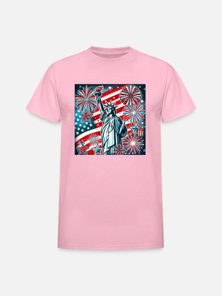 July 4th - Heavyweight Unisex T-Shirt by Gildan - light pink