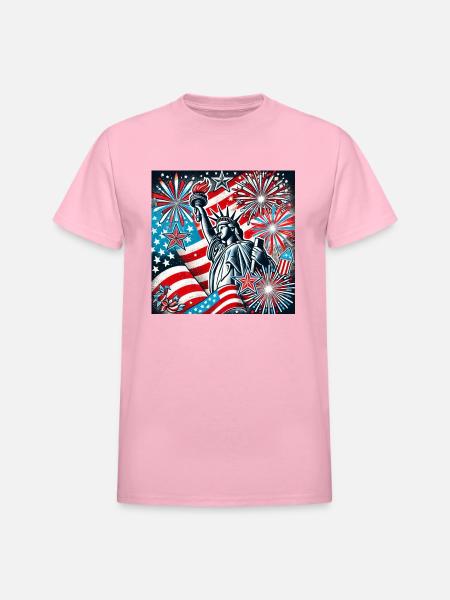 July 4th - Heavyweight Unisex T-Shirt by Gildan - light pink