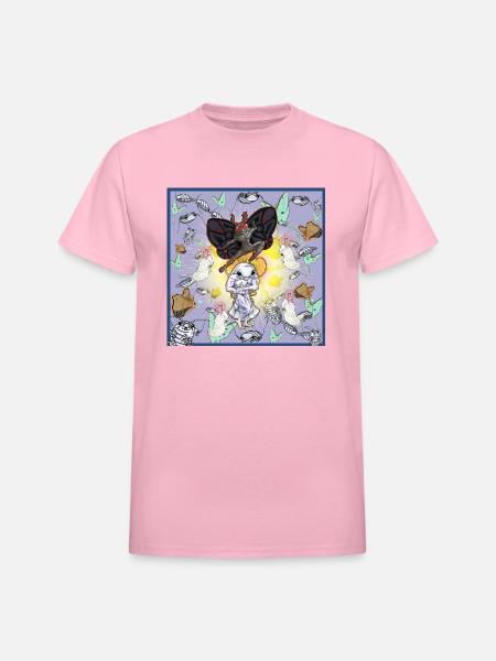 Mothman & Isobod - Heavyweight Unisex T-Shirt by Gildan - light pink