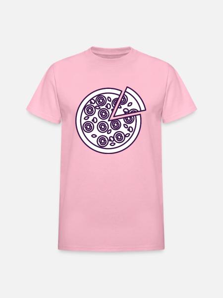 White Whole Pizza Icon - Heavyweight Unisex T-Shirt by Gildan - light pink