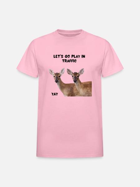 Risky Deer - Heavyweight Unisex T-Shirt by Gildan - light pink