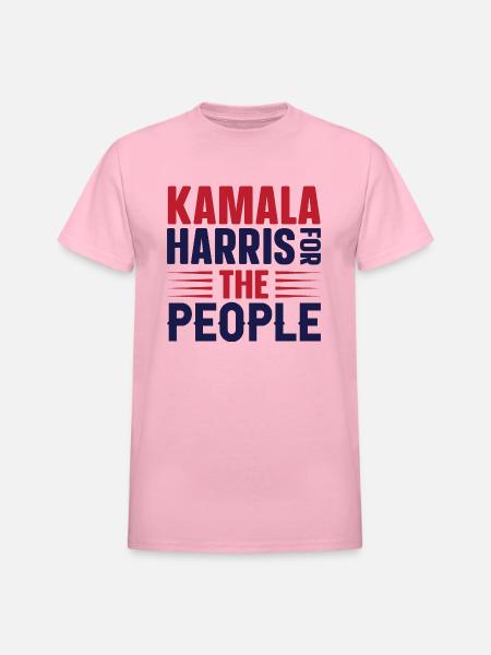 KAMALA HARRIS THE PEOPLE - Heavyweight Unisex T-Shirt by Gildan - light pink
