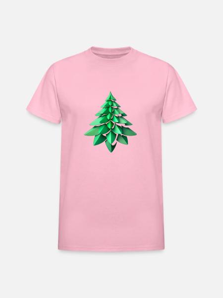 fractal green tree6 - Heavyweight Unisex T-Shirt by Gildan - light pink