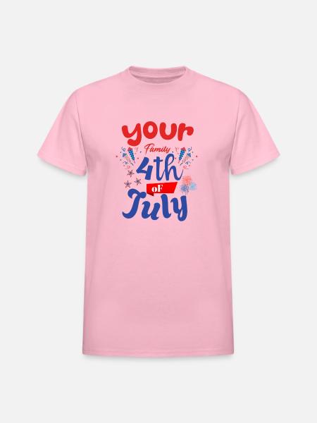 4th Of July - Heavyweight Unisex T-Shirt by Gildan - light pink