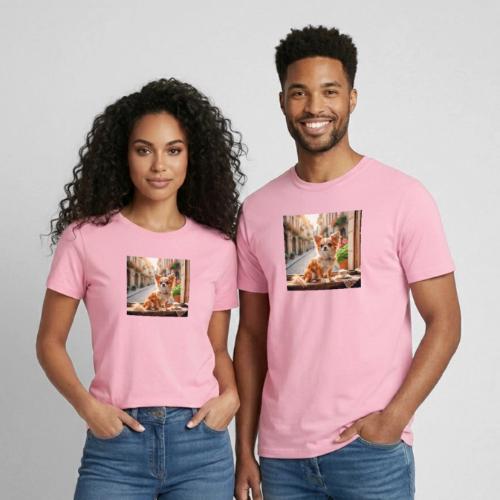 Morning coffee Chihuahua - Heavyweight Unisex T-Shirt by Gildan