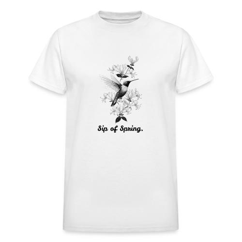 Hummingbird T-Shirt, Honeysuckle Vine - Heavyweight Unisex T-Shirt by Gildan