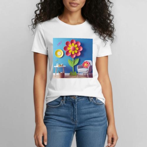 Flower design and harmony of environmental well-be - Heavyweight Unisex T-Shirt by Gildan