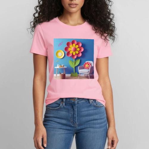 Flower design and harmony of environmental well-be - Heavyweight Unisex T-Shirt by Gildan