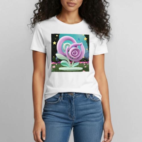 Lila Bloom | Double Floral Eco-Inspired Art - Heavyweight Unisex T-Shirt by Gildan