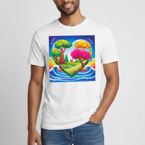Heart, fantasy, landscapes, nature, fantasy - Heavyweight Unisex T-Shirt by Gildan