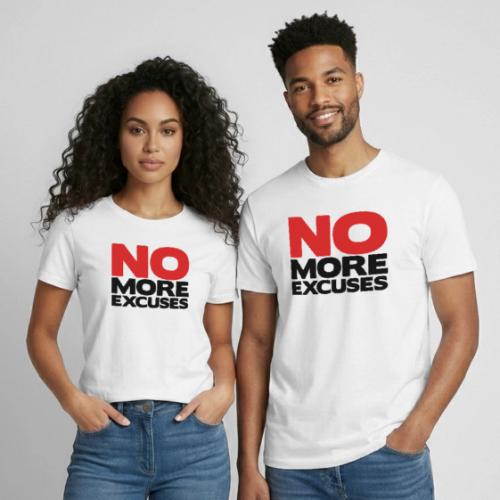 No More Excuses - Heavyweight Unisex T-Shirt by Gildan