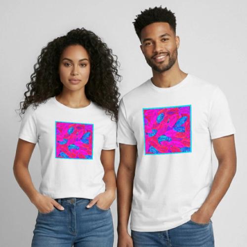 Vibrant Neon Leaves Artful Elegance - Heavyweight Unisex T-Shirt by Gildan