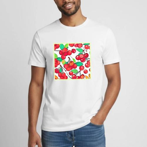 Cherry Pattern Design - Heavyweight Unisex T-Shirt by Gildan