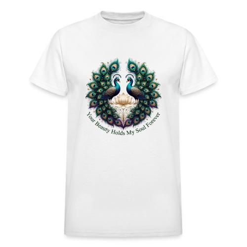 Your Beauty Holds My Soul Peacock Gifts T-Shirt - Heavyweight Unisex T-Shirt by Gildan