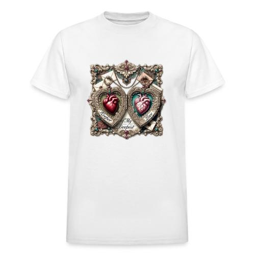 Keeper of My Deepest Love Victorian Locket T-Shirt - Heavyweight Unisex T-Shirt by Gildan