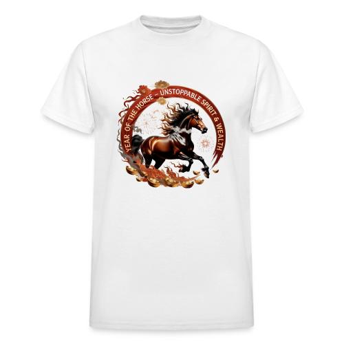Year of the Horse Fiery Spirit T Shirt, Lunar New - Heavyweight Unisex T-Shirt by Gildan