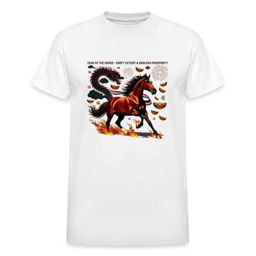 Year of the Horse Victory T Shirt, Lunar New Year - Heavyweight Unisex T-Shirt by Gildan