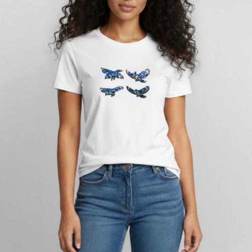 Silver Blue Jay Flight Stages - Heavyweight Unisex T-Shirt by Gildan