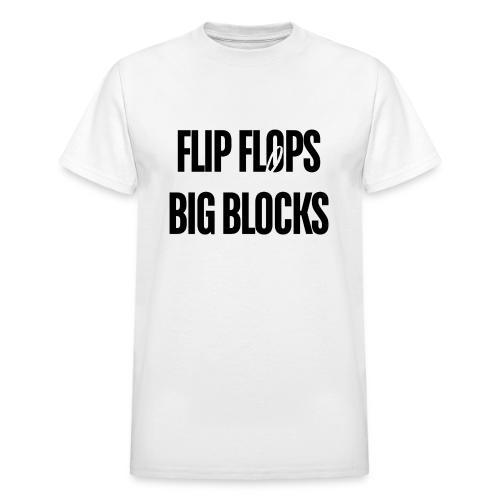 FLIP FLOPS AND BIG BLOCKS - Heavyweight Unisex T-Shirt by Gildan