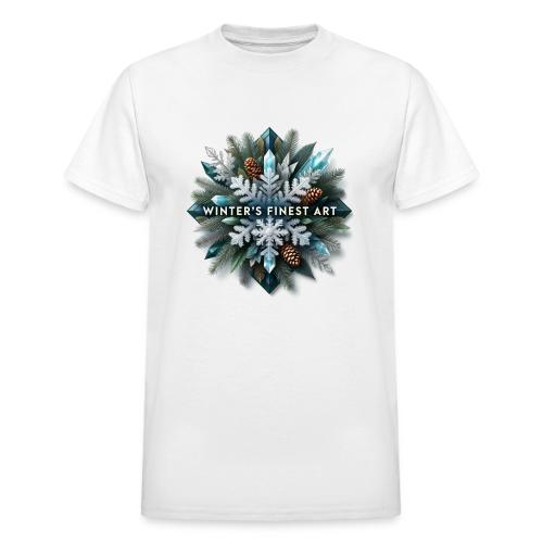 Intricate Frozen Evergreen T-Shirt - Heavyweight Unisex T-Shirt by Gildan