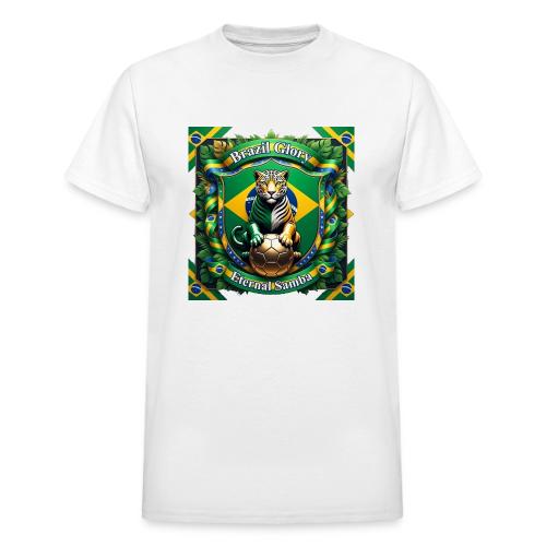 Brazil Jaguar Glory T-Shirt, Flag Pride Badge Gift - Heavyweight Unisex T-Shirt by Gildan