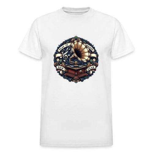 Ornate Phonograph T-Shirt - Heavyweight Unisex T-Shirt by Gildan