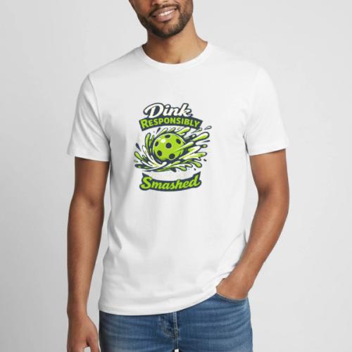 Dink Responsibly Don’t Get Smashed Pickleball Art - Heavyweight Unisex T-Shirt by Gildan