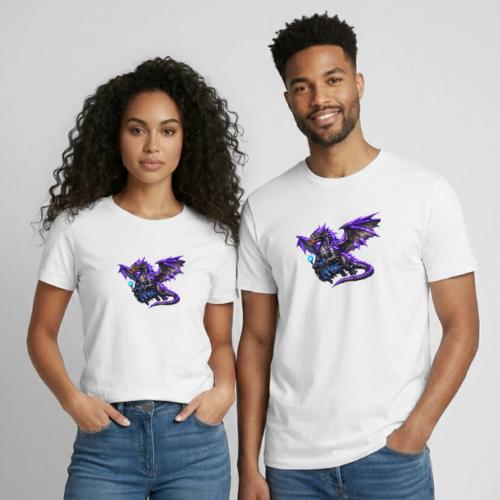 Neon Dragon and Battle Mage - Heavyweight Unisex T-Shirt by Gildan