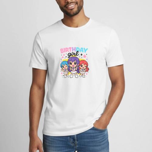 Cute Chibi Birthday Idol Girls - Heavyweight Unisex T-Shirt by Gildan
