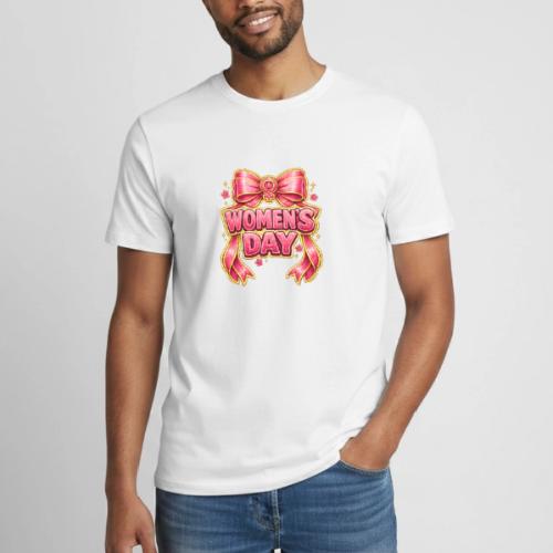 Cute Pink Bow Women’s Day Feminist Symbol - Heavyweight Unisex T-Shirt by Gildan