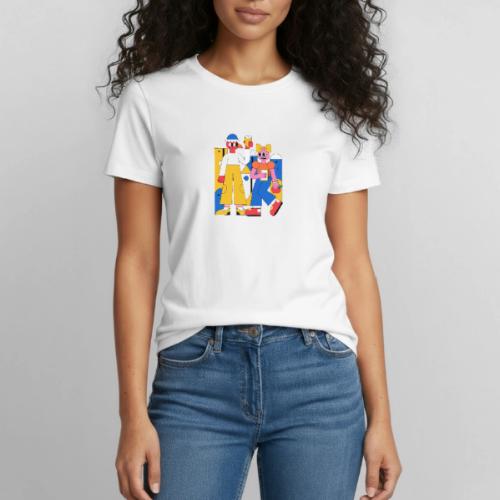 Bold Geometric Duo Pop Art - Heavyweight Unisex T-Shirt by Gildan