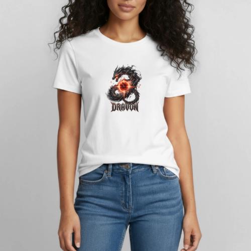 Dravon Fire Dragon Dark Fantasy Graphic T-Shirt - Heavyweight Unisex T-Shirt by Gildan