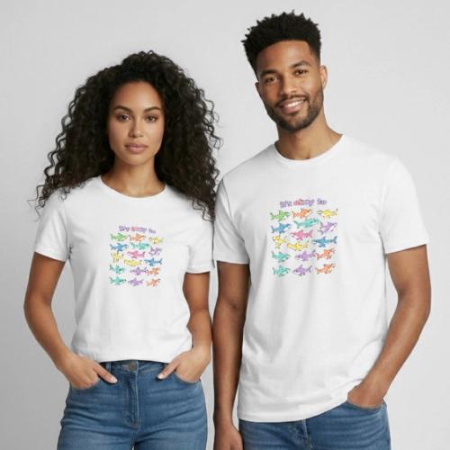 It’s Okay To – Cute Pastel Shark - Heavyweight Unisex T-Shirt by Gildan