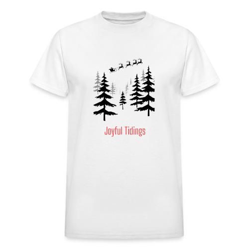 Joyful Tidings Christmas T-Shirt - Heavyweight Unisex T-Shirt by Gildan