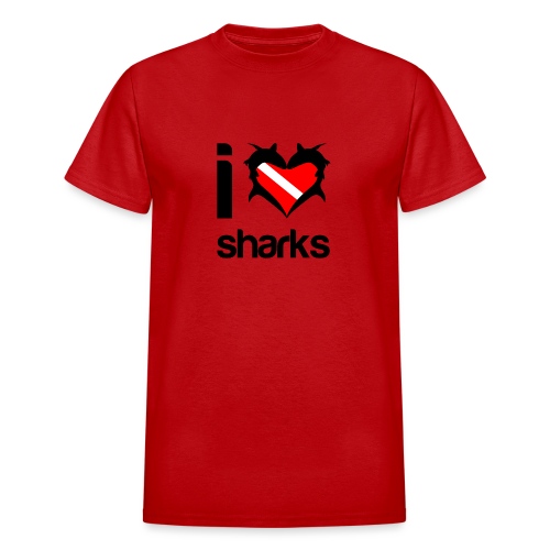 I Love Sharks - Gildan Ultra Cotton Adult T-Shirt