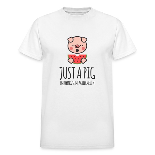 Just A Pig Enjoying Some Watermelon - Gildan Ultra Cotton Adult T-Shirt