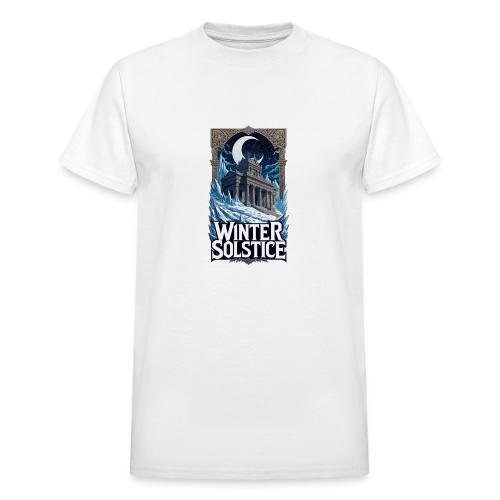 Winter Solstice Temple T-Shirt - Heavyweight Unisex T-Shirt by Gildan