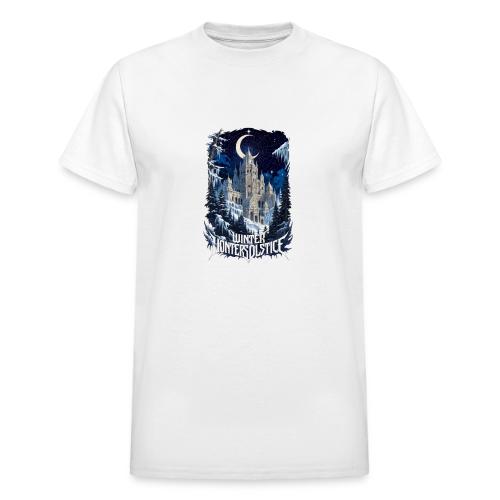 Celestial Winter Temple T-Shirt - Heavyweight Unisex T-Shirt by Gildan