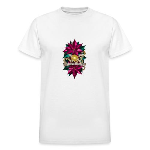 Queen of the Solstice Poinsettia T-Shirt - Heavyweight Unisex T-Shirt by Gildan