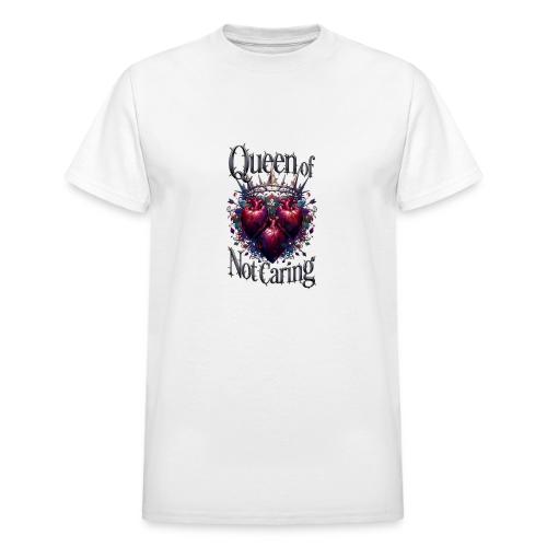 Queen of Not Caring T-Shirt - Heavyweight Unisex T-Shirt by Gildan