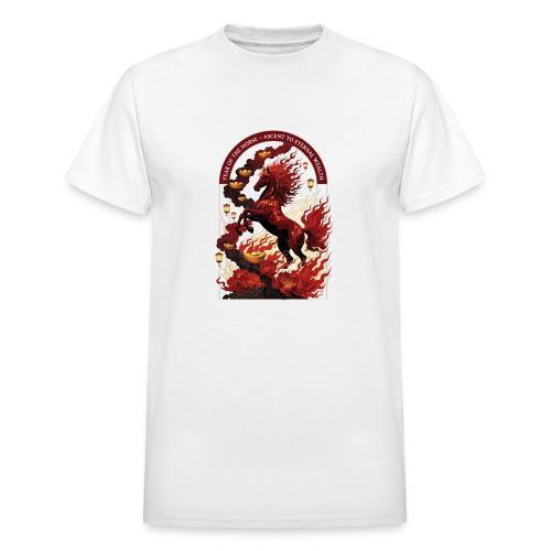 Year of the Horse Rise T Shirt,Lunar New Year Gift - Heavyweight Unisex T-Shirt by Gildan