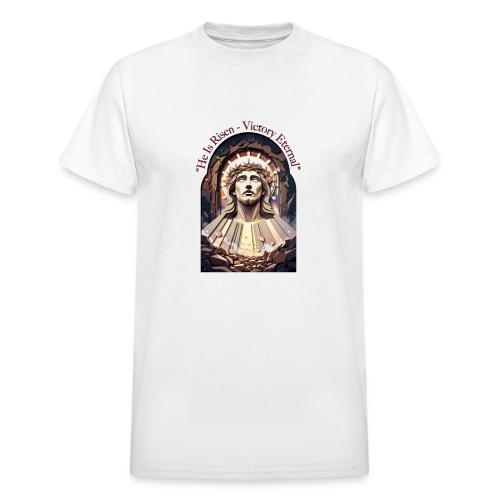 Easter He Is Risen Face of Christ T Shirt, Gift - Heavyweight Unisex T-Shirt by Gildan