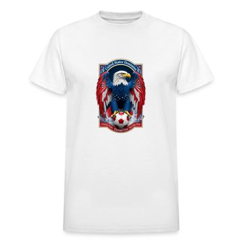 USA Eagle Emblem T Shirt, USA Soccer Pride Gift - Heavyweight Unisex T-Shirt by Gildan