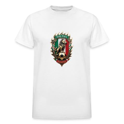Italy Wolf Fury T-Shirt, Italian Flag Pride Gift - Heavyweight Unisex T-Shirt by Gildan