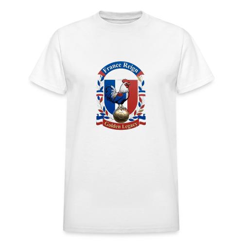 France Rooster Reign T-Shirt, Tricolore Pride Gift - Heavyweight Unisex T-Shirt by Gildan
